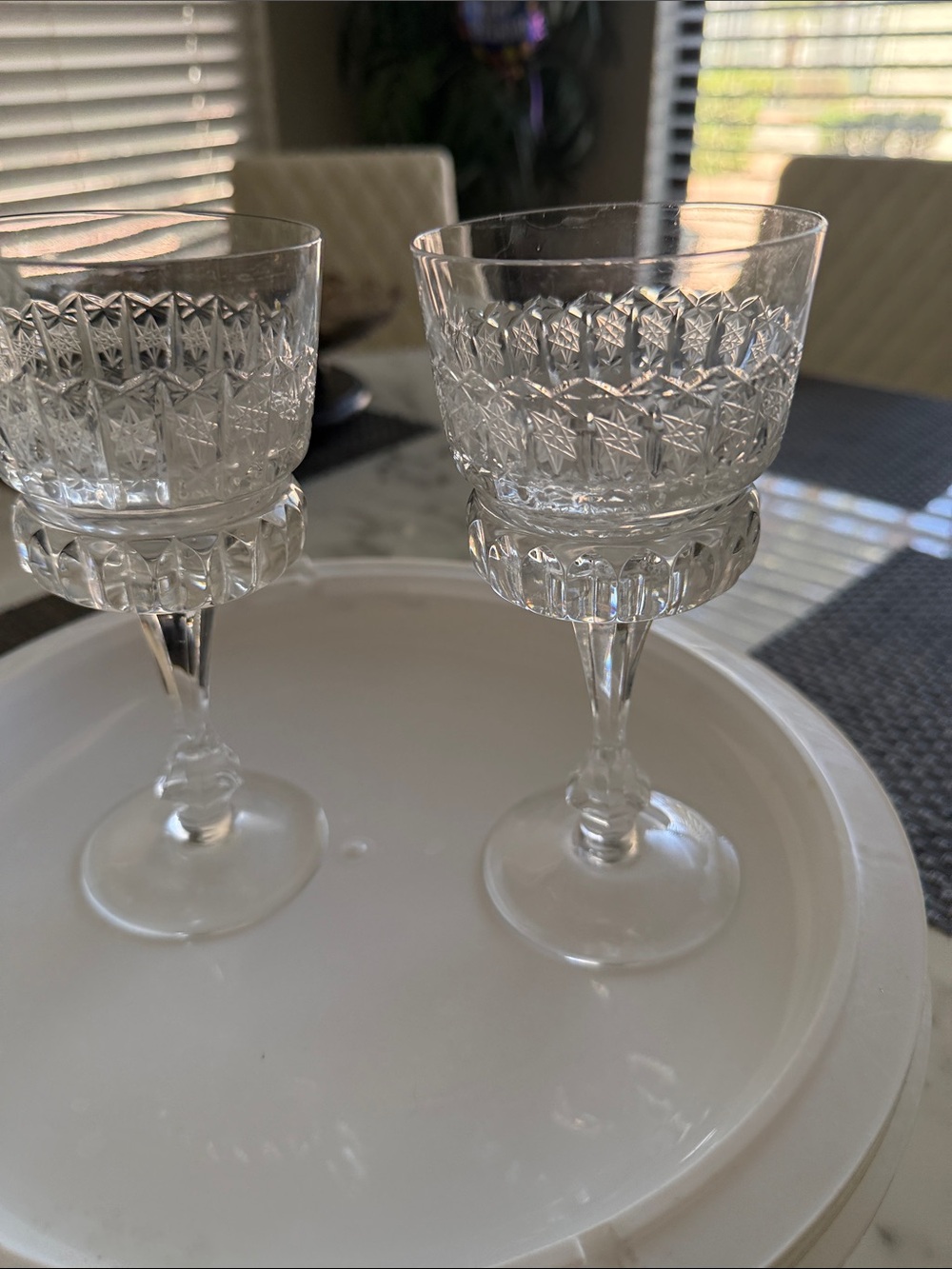 Clear Cut Crystal-Style Wine Glasses - Set of 6 Bavarian imported